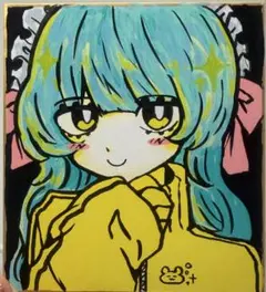 色紙 イラスト 女の子 オリジナルキャラクター 萌え絵 アナログイラスト