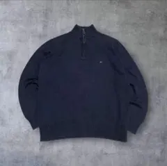 Y*5様 【即決1480円】トミーヒルフィガー 刺繍ロゴ ハーフジップニットプル