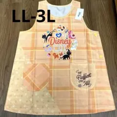 ♥新品♥大きいサイズ Disney CatエプロンLL-3L （オレンジ）保育士のサムネイル