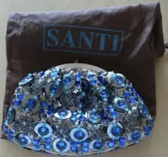 SANTI ビジュー装飾 クラッチバッグ