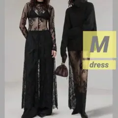 2025 最新 トレンド ブラック レース パーティー ドレス 黒 JP-XL