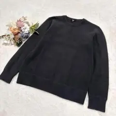 【ユニクロ】メンズ ウォッシャブルストレッチミラノリブクルーネックセーター M