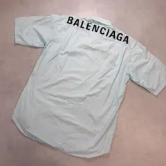 BALENCIAGA バレンシアガ バックロゴ 半袖シャツ ボタンダウン 37のサムネイル