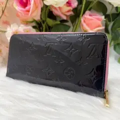 【極美品】ルイヴィトン ヴェルニ ジッピーウォレット ノワール×ピンク