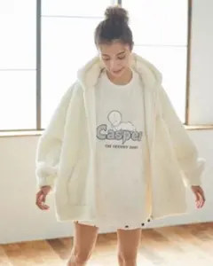 新品未使用　ジェラートピケ　Casper フリースジャケット ホワイト