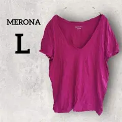 MERONA【L】ピンク Tシャツ