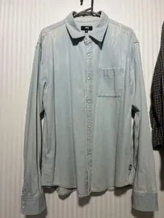 STUSSY デニムシャツ XL ロゴプリント STUSSY デニムシャツ XL ロゴプリント - メルカリ