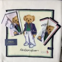 【タグ付き】ポロ ラルフローレン ポロベア ハンカチ 3枚セット ①