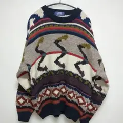 JUN MEN IMPORT 総柄 ニット セーター　イタリア製　総柄