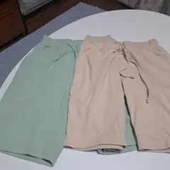 ミントグリーン・ベージュのハーフパンツのサムネイル