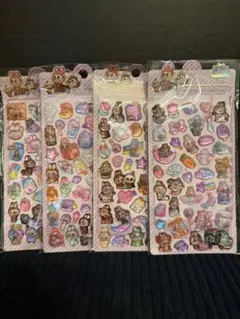 ボンボンドロップシール、４枚、ラブブ