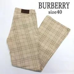 MY1318▲BURBERRY▲バーバリー ノバチェック フレアパンツ 40のサムネイル