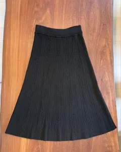 ニットフレアースカート　ブラック