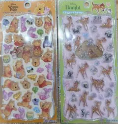 正規品プチドロップステッカー プーさん バンビ 新作　ディズニー