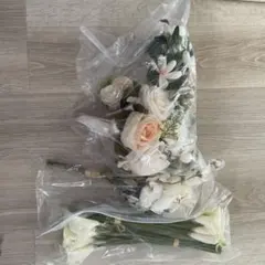 ウェディング造花ブーケ ピンク ホワイト 複数束