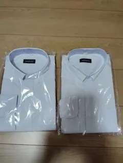 VANIC ホワイト ボタンダウン長袖シャツ 2枚セット
