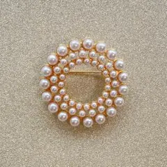 三連サークル　パール　ブローチ　ゴールド　フォーマル　簡易ラッピング付き