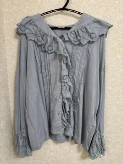 Samansa Mos2 襟付きフリルブラウス