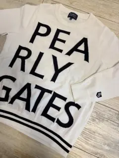 新品 PEARLY GATES パーリーゲイツ ニット セーター 総柄 ホワイト