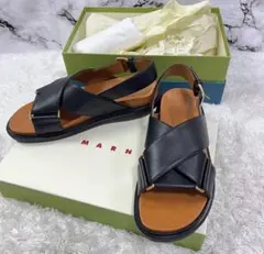 美品】MARNI 本革 フェルト 36 イタリア製 フリンジサンダル - メルカリ