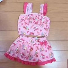 アンパンマン　アイスクリーム柄フリル水着セット90