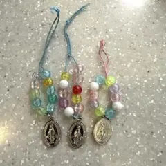 ビーズストラップ オメダイ　おめだい　キリスト教　マリア様