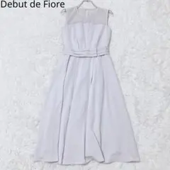 デビュードフィオレ　パーティードレス　ノースリーブ　ラベンダー　チュール　ドット