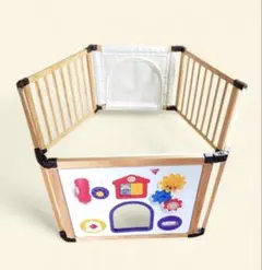 日本育児 くぐるっとDX ベビーサークル 木製 6枚 おもちゃパネル 折りたたみ