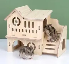 ハムスター　小動物　家　小屋　組み立て　木製　ペット　可愛い　ナチュラルのサムネイル