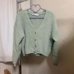 ZARA カーディガン ライトグリーン 長袖