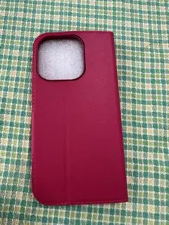 iPhone14プロ　　バーガンディ手帳型ケース