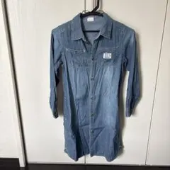 Breeze デニムシャツ風 長袖ワンピース140