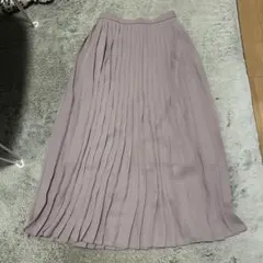 ユニクロ　薄紫 プリーツロングスカート