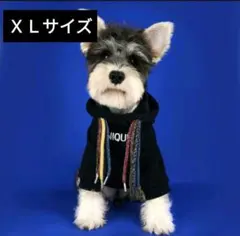 ＸＬサイズ 黒 犬服 ラッキードック ドッグウェア フード パーカー かわいいのサムネイル