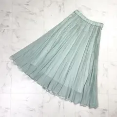 美品 ANAYI サークルロープ柄プリーツスカート サイズ36*ND338