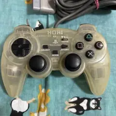 ps1ps2 ホリ製　振動パッド　アナログコントローラー　クリア