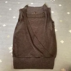 PROFILE ブラウン ノースリーブセーター