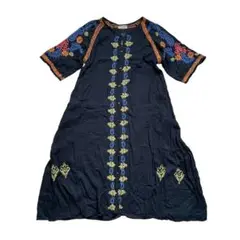 MALAIKA 刺繍ロングワンピース 羽織り インド製