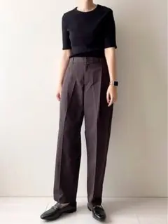 【値下げ　無印良品】撥水チノワイドタックパンツ　Mサイズ　ダークグレー