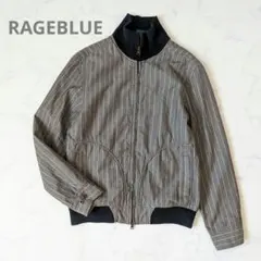 【RAGEBLUE】メンズM ストライプ柄 フルジップジャケット カジュアル