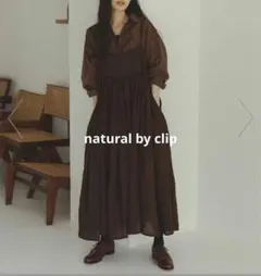 natural by clip チェックギャザーブラウス