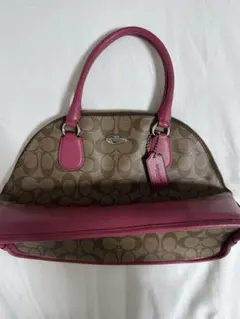 Coach ロゴ入りハンドバッグ ブラウン/ピンク 2way