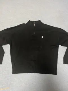 U.S. POLO ASSN. 黒 ハーフジップセーター M