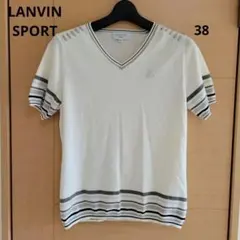 ♥手洗可♥訳あり♥【LANVIN SPORT】38 白 ビジュー ボーダーのサムネイル