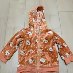 フリースパーカージャケット 80 猫柄