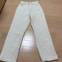 ホワイト ストレートレッグデニム