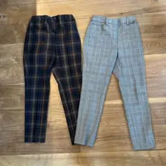 PLST スラックス パンツ 2点セット チェック柄 XXS