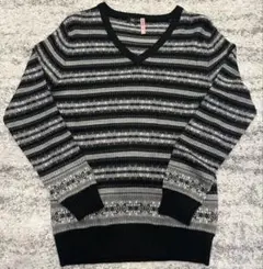 BG ストライプ ニットセーター　M