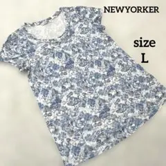美品 NEWYORKER ニューヨーカー 花柄 カットソー 日本製 半袖のサムネイル