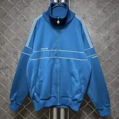 70-80s アディダス　TECHNO ブルー　ジャージ　トラックジャケットM.